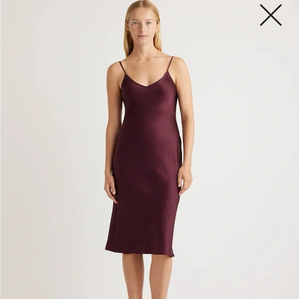 Quince 100% Washable Silk Slip Dress - Picture 1 of 10
